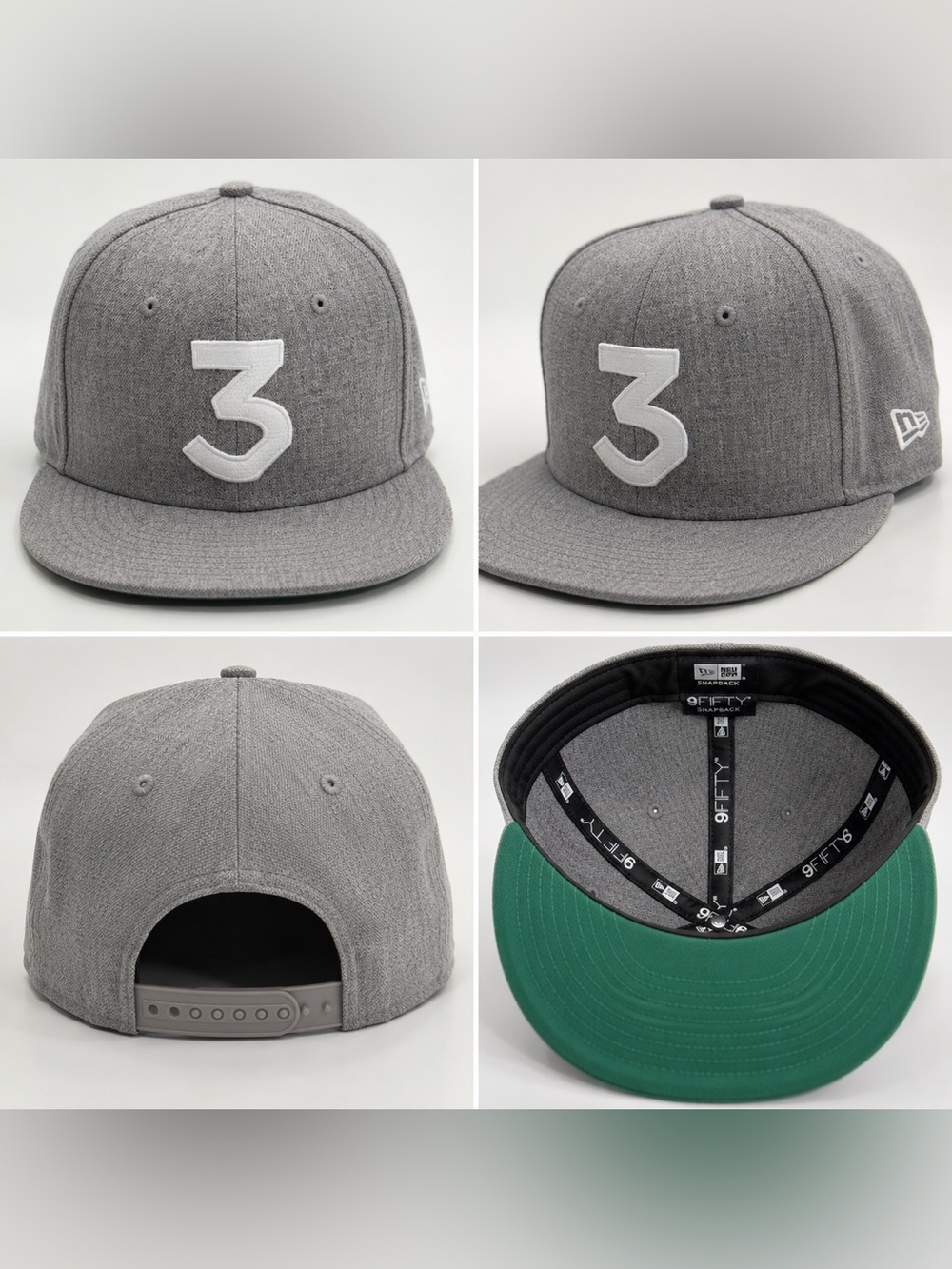 Chance The Rapper 3 New Era 9FIFTY Original Fit Snapback Hat Gray High Crown